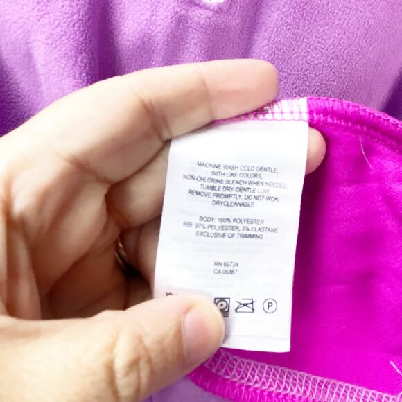 Columbia Medium Womens Purple Fuschia Colorblock Fleece Pullover Sweater Jacket - Picture 5 of 8